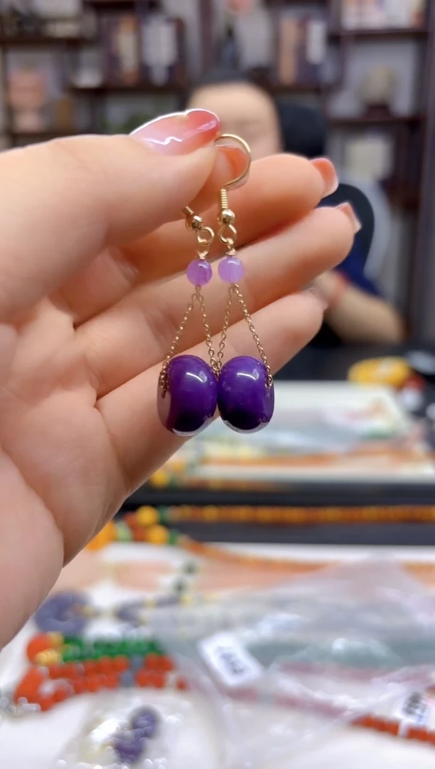 【闪购商品】苏纪石（舒俱来）耳坠14K金镶嵌E587