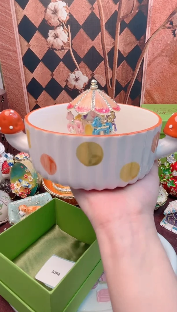 锌合金珐琅彩首饰盒摆件默认微瑕不退不换～