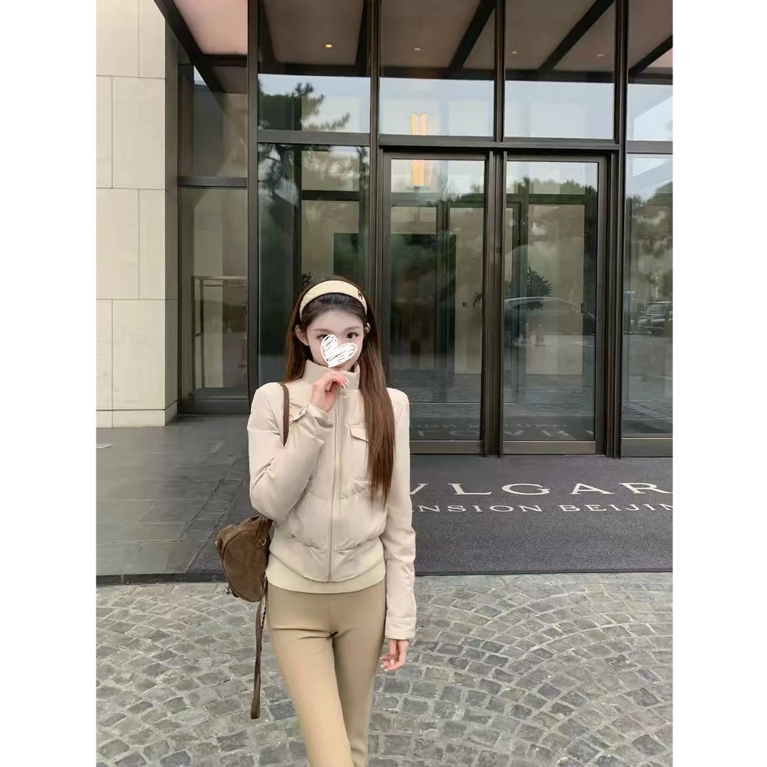 芝士乳酪 收腰短款女防风保暖羽绒服外套3233