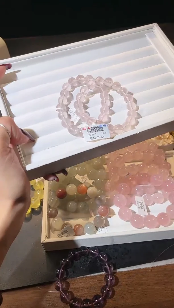 未镶嵌手链水晶多样性发一Q82紫莫粉10mm