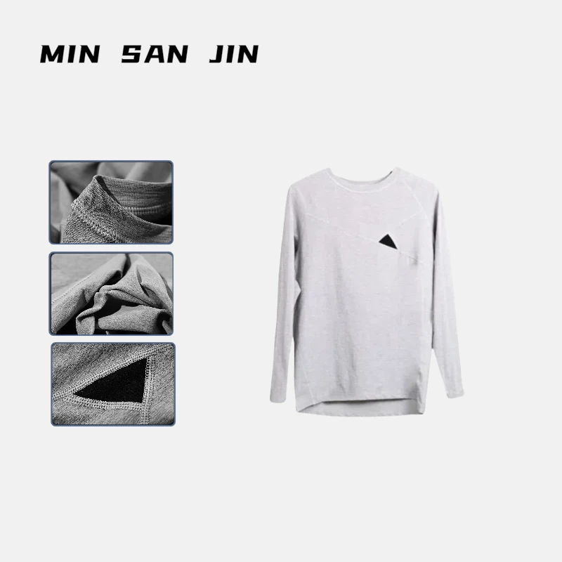 闽三金2024新款秋季男女时尚纯色印花休闲潮流长袖T恤