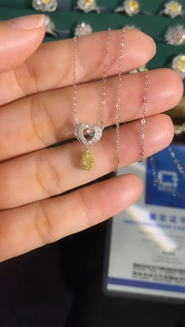 18K金镶嵌项链钻石0092