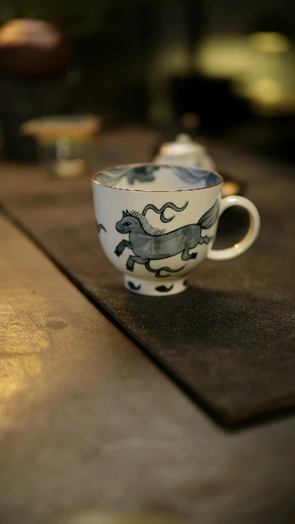 辛颖手作青花陶瓷咖啡水杯