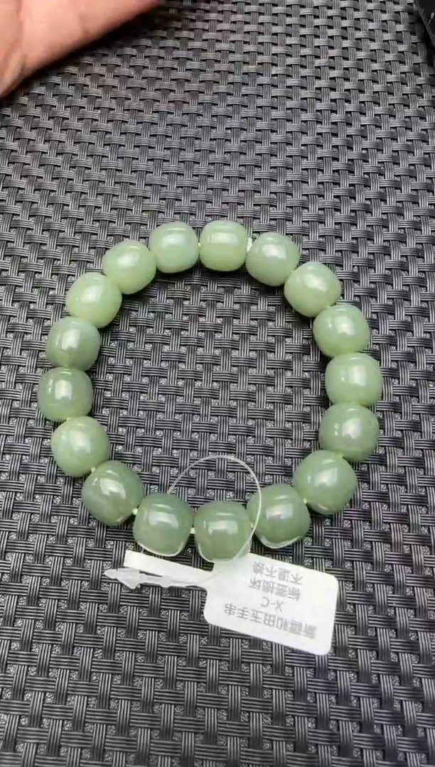 未镶嵌手串和田玉沙枣青手串卡11x12