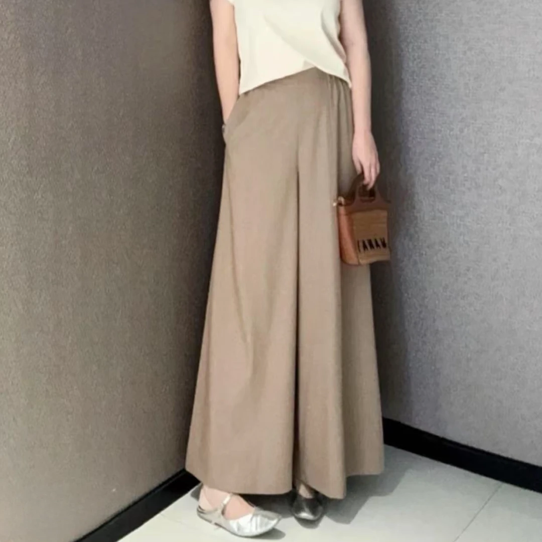【商场同款】夏季新款松紧高腰宽松直筒休闲裤阔腿裤女110014