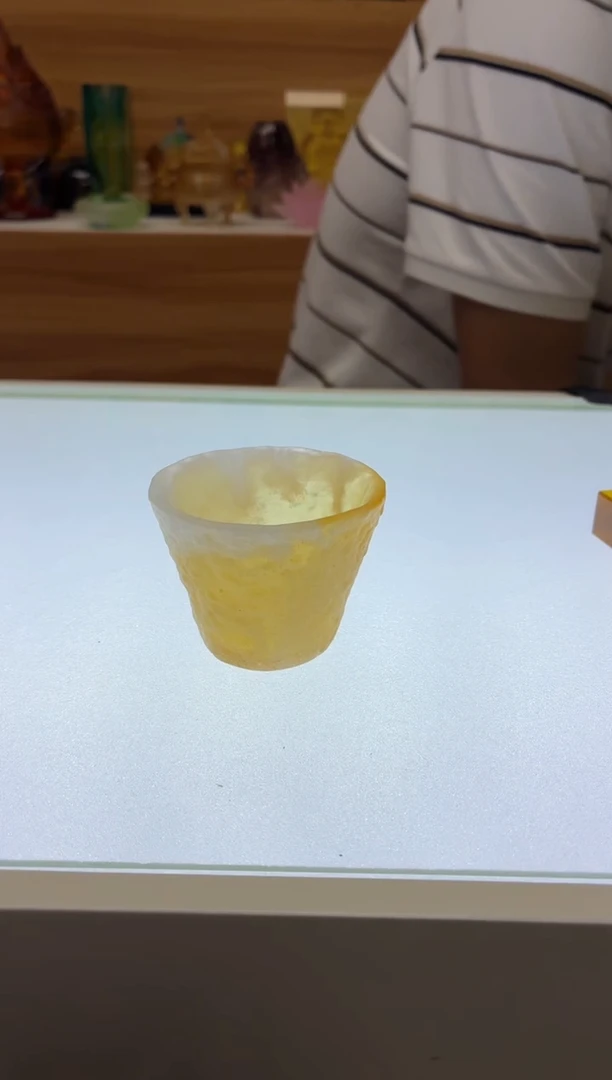琉璃手工艺品混烧琉璃茶杯琥珀色