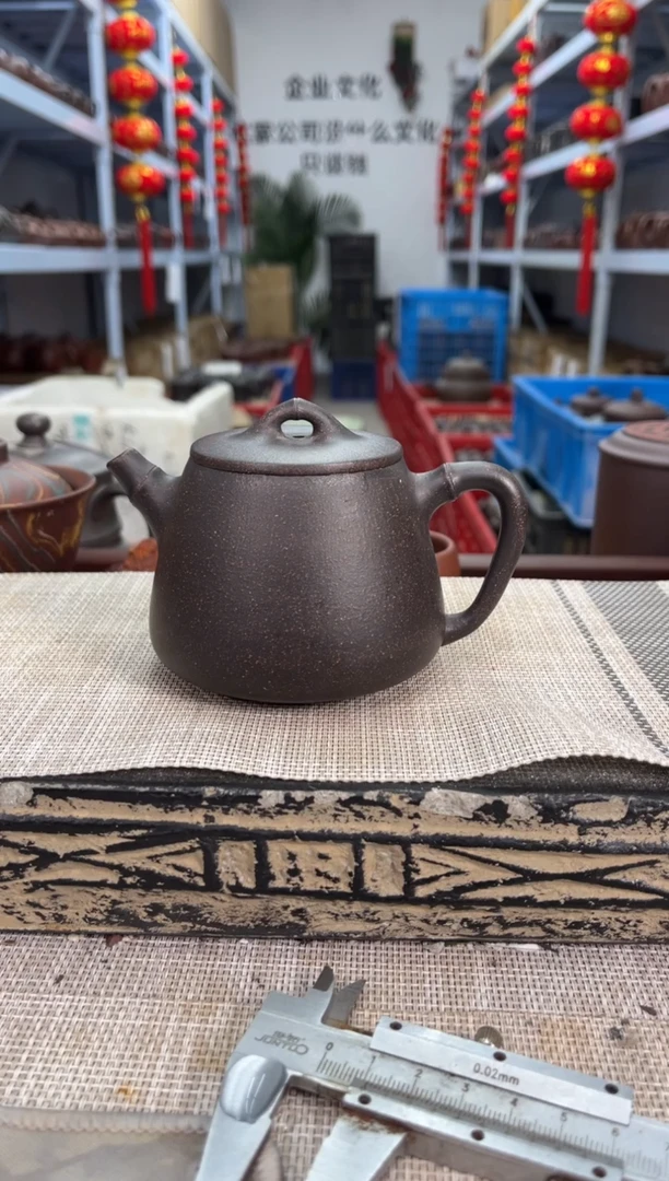 茶壶紫砂光素竹节高瓢壶