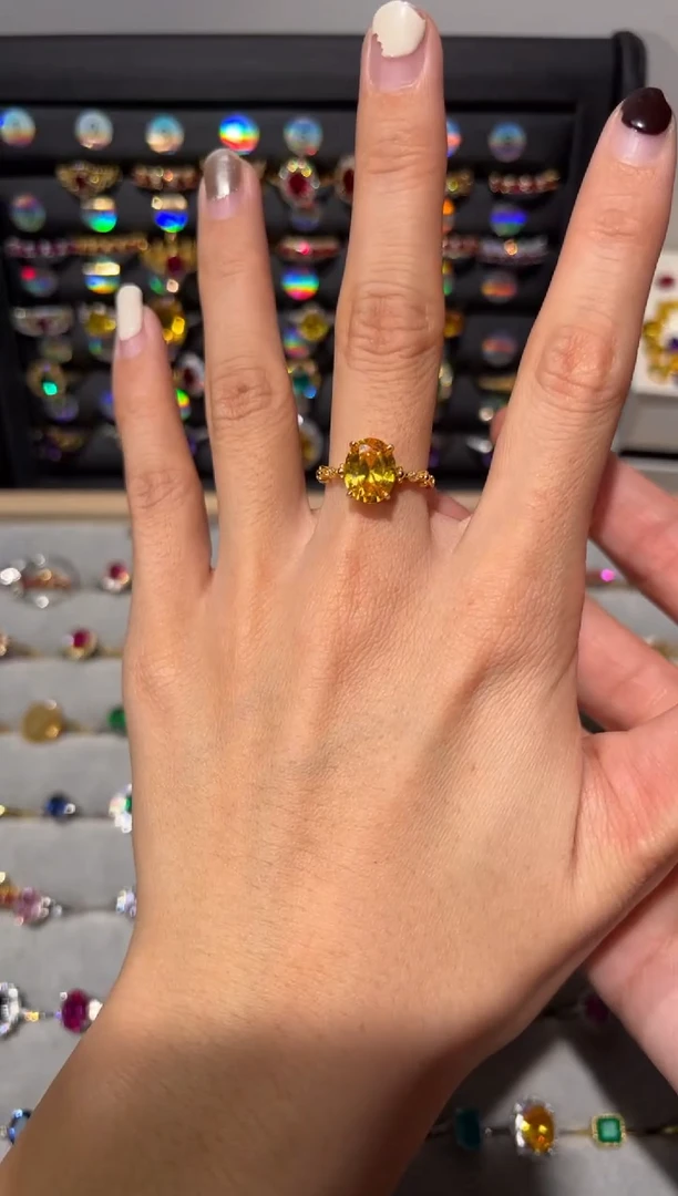 【闪购商品】黄晶戒指银S925镶嵌00000