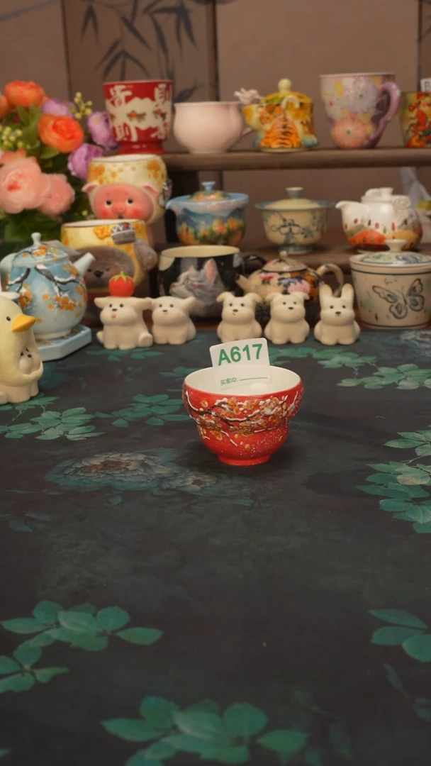 是泥吖  红腊梅雪景葫芦主人杯617