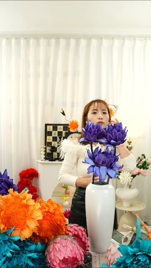 永生花  霸王花   三个头【高贵紫】A151