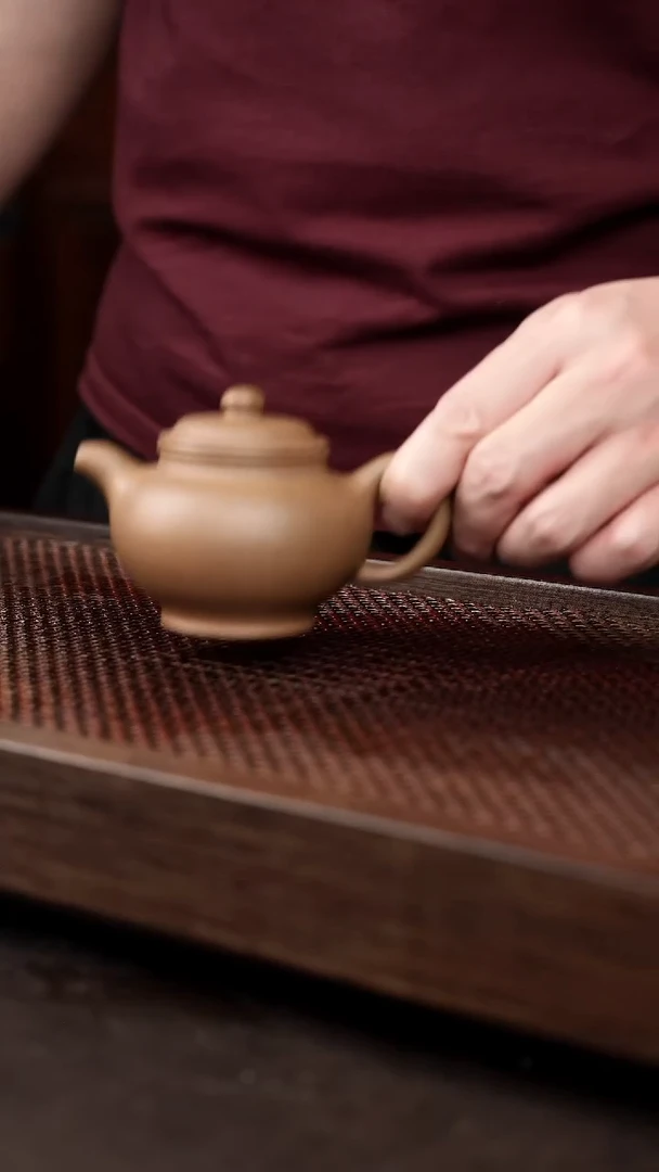 茶杯紫砂芝麻绿掇只