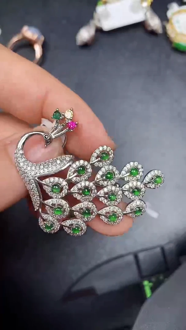 银S925镶嵌戒指翡翠1630