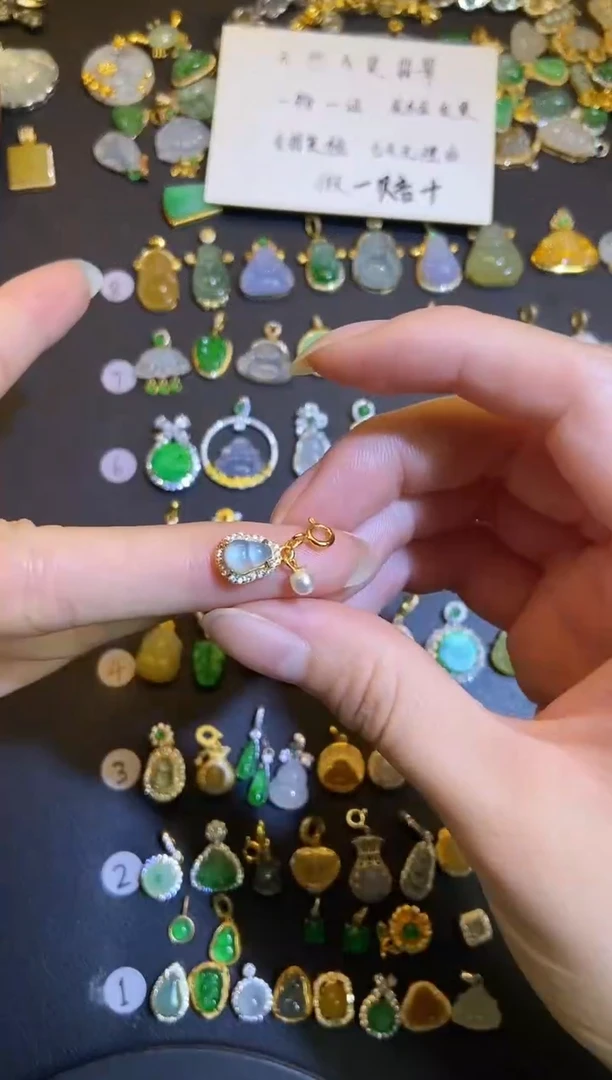 吊坠(不含链)银S925镶嵌翡翠1