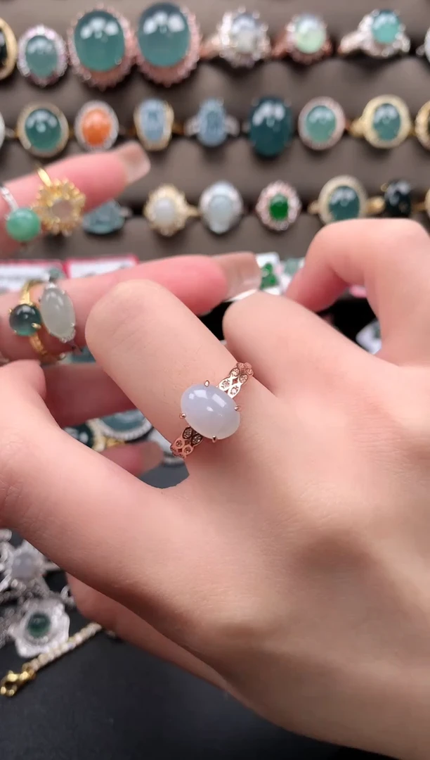 【闪购商品】翡翠戒指银S925镶嵌52141