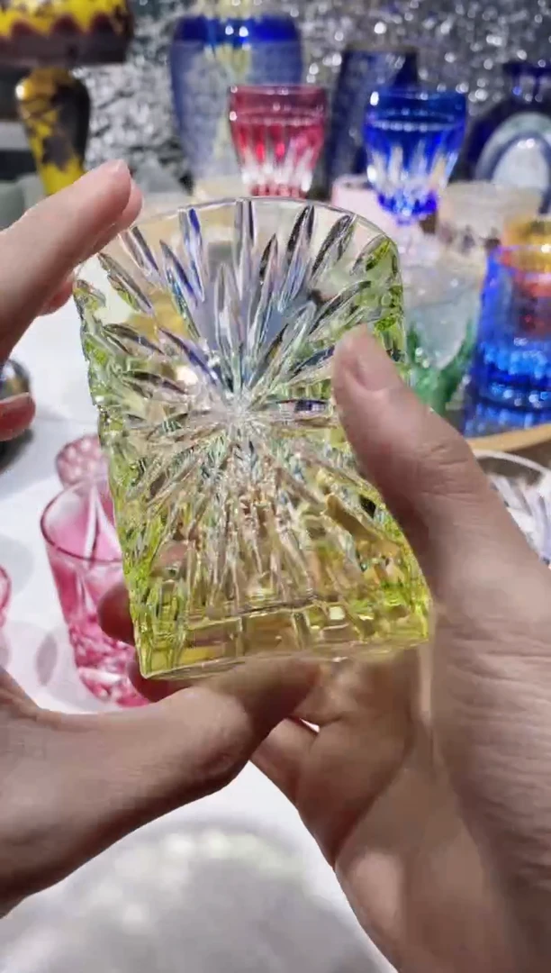 【闪购商品】水晶玻璃无手柄款苹果绿烟花水晶