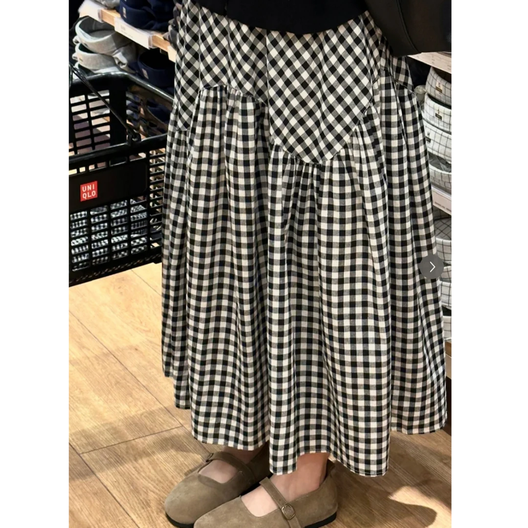 百搭休闲韩系格子裙显瘦高腰夏季百搭设计感