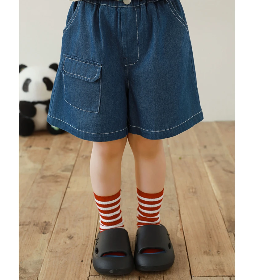 YOEHYAUL/幼悠【软糯熊猫】夏贰波洋气休闲夏季百搭牛仔短裤GN6084