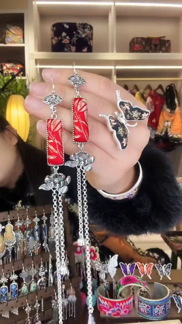 刺绣纯手工民族风耳环