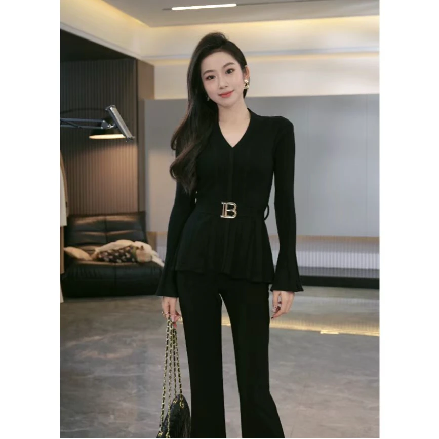 向晚·小香风气质V领百搭辣妹纯欲风针织上衣