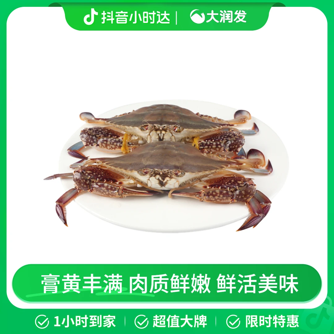 鲜活梭子蟹2只装(300-400g/只)