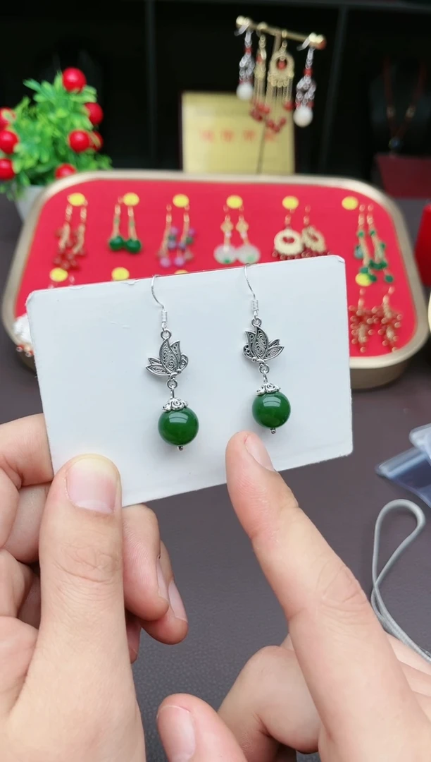 【闪购商品】玛瑙/玉髓耳钉银S925镶嵌429000