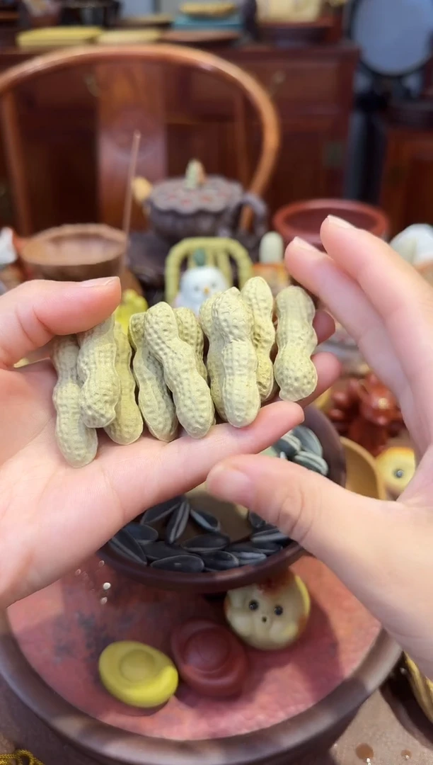 紫砂茶宠紫砂花生10个