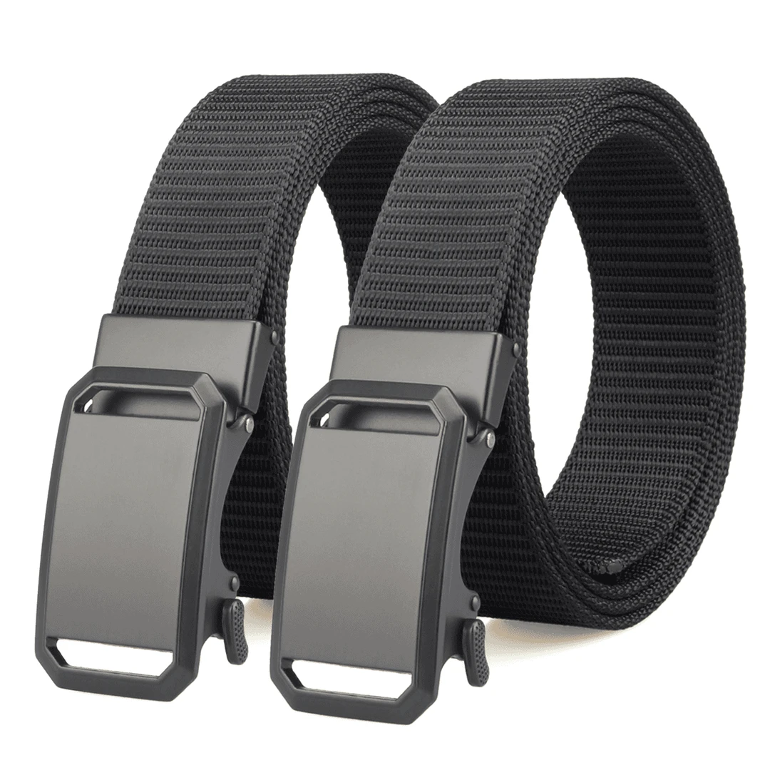 新款自动扣战术耐用腰带编织百搭牛仔裤休闲风裤腰带男女皮带