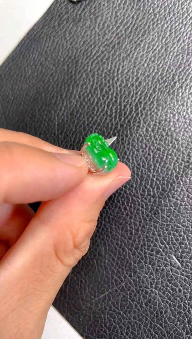 翡翠银S925镶嵌吊坠(不含链)戒指