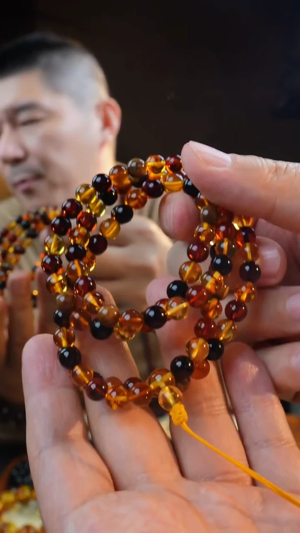 琥珀颈饰未镶嵌7+多宝108素珠