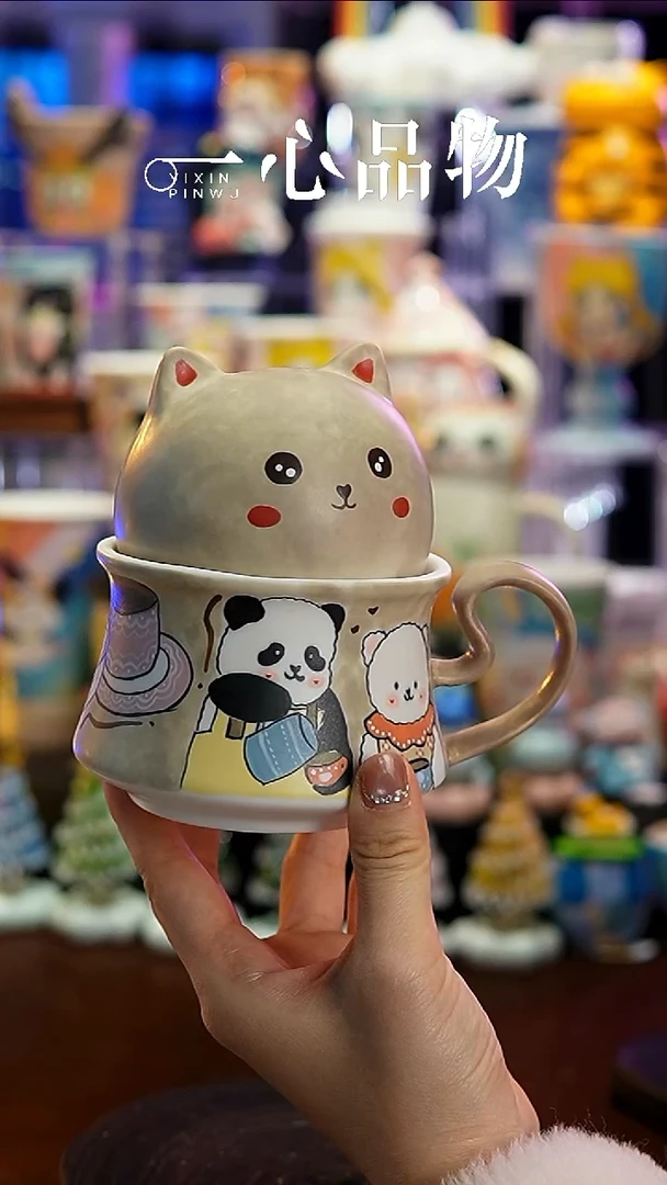 杯子瓷Y058景德镇手工手绘杯子摆件