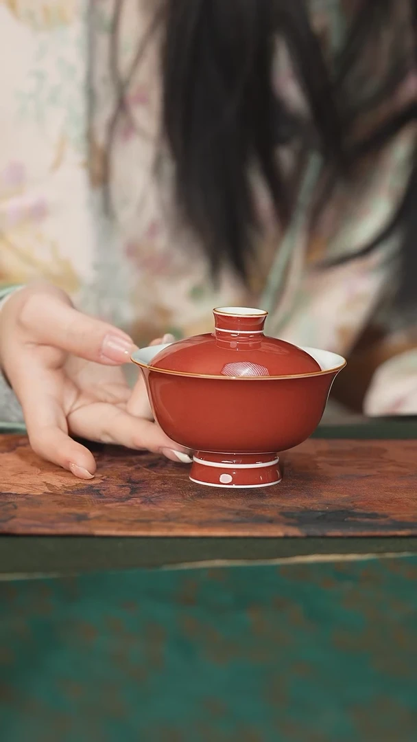 【闪购商品】摆件耕道堂弦月盖碗