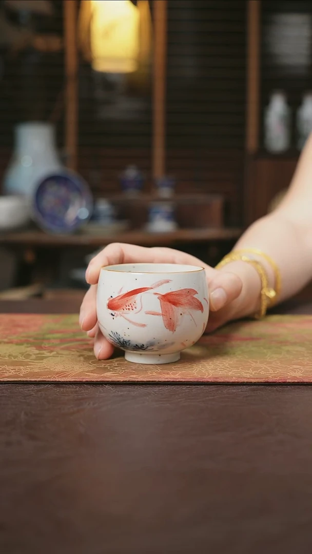 杯景德镇陶瓷杯碗柴烧多人