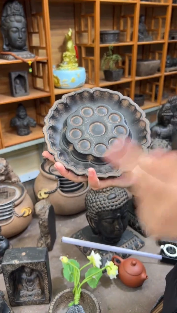 陶土【火山泥】莲蓬壶承