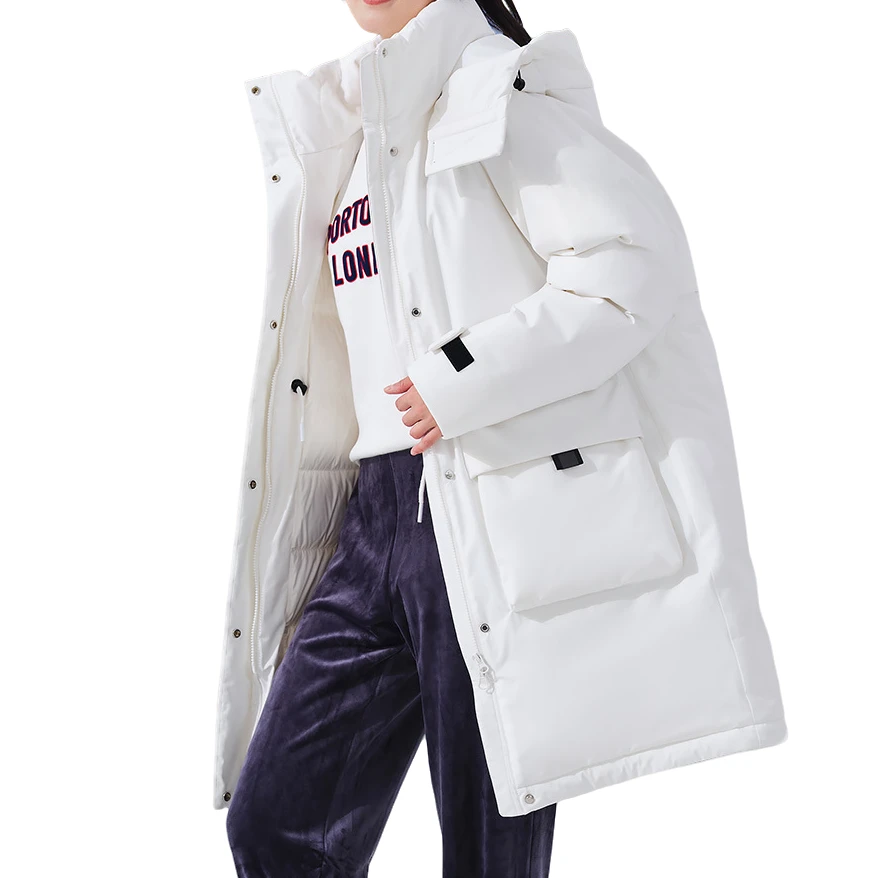 中长款脱卸帽腰间抽绳长款羽绒服TD336732