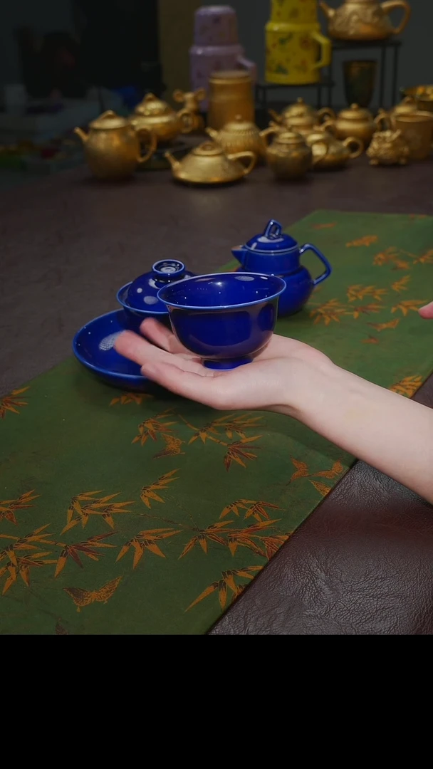 茶杯紫砂【宜景窑蓝宝王子系列】杯子