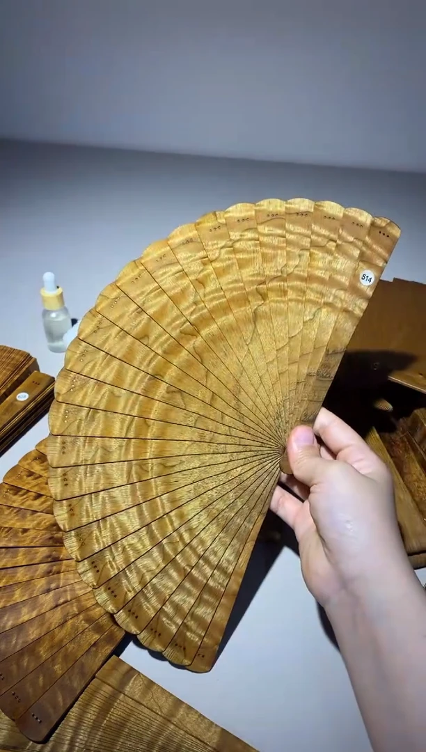 金丝楠18cm金丝楠木小叶桢楠扇514