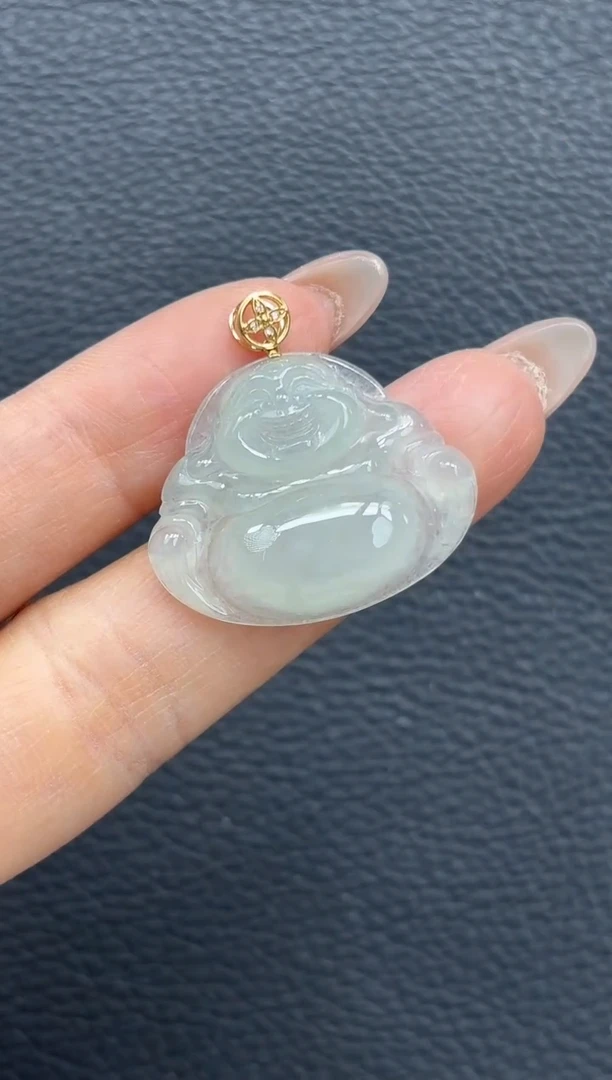 颈饰18K金镶嵌翡翠TJYM256-218-2 佛公