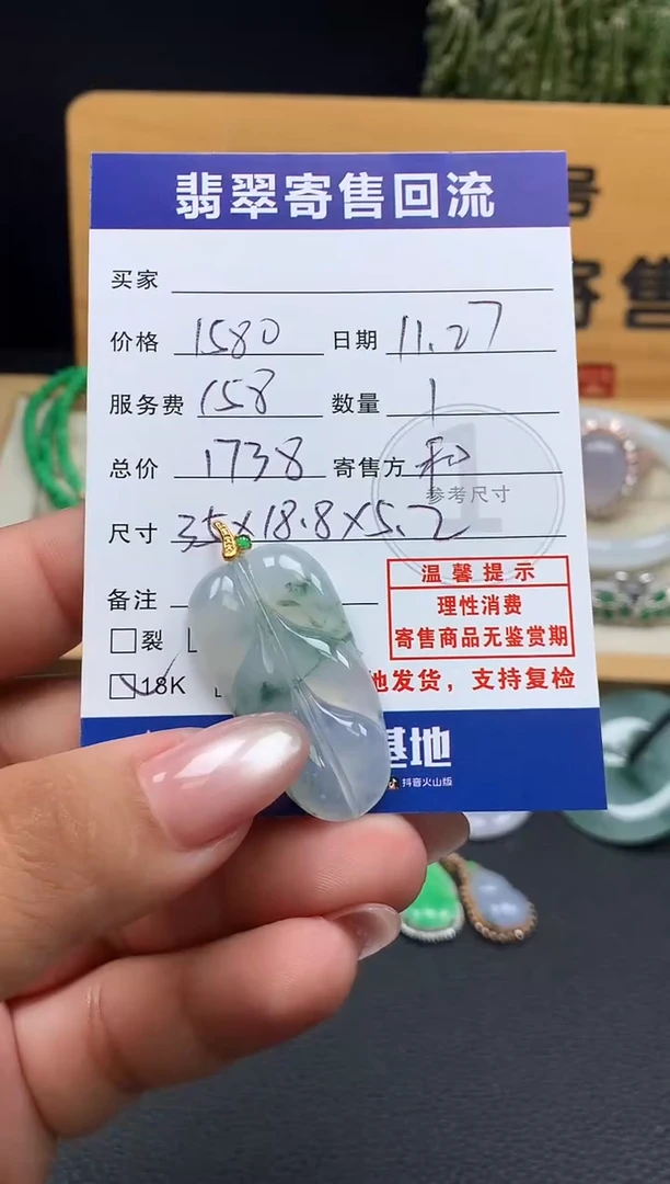 颈饰18K金镶嵌翡翠10151183