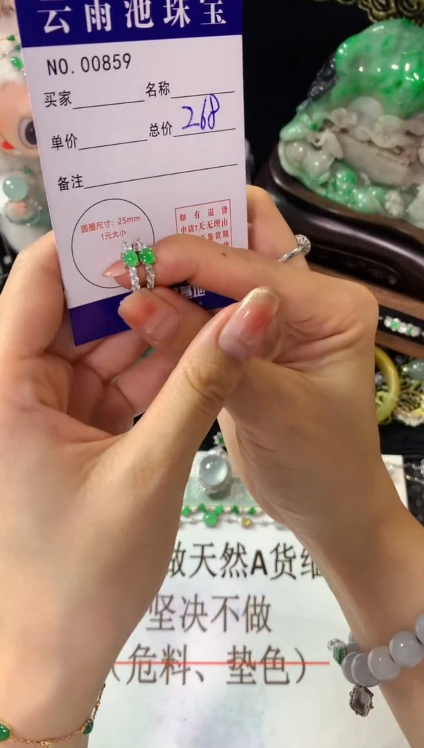 银S925镶嵌翡翠耳饰翡翠