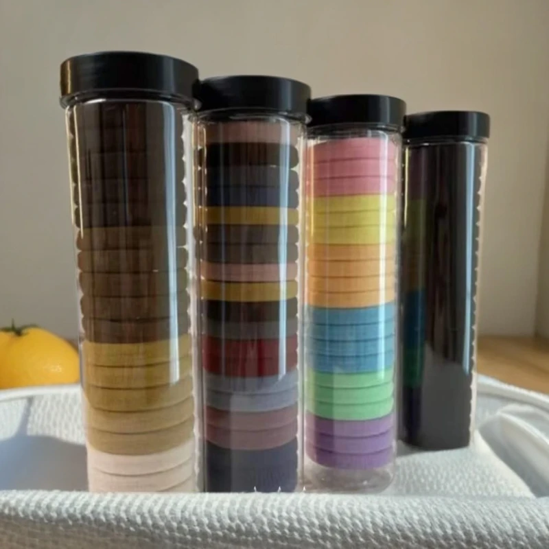 【粉丝福利】高弹力皮筋头绳扎头发发圈独立罐装耐用简约高马尾皮筋