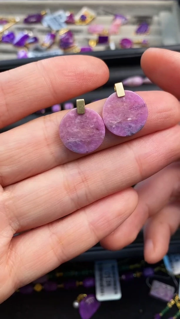 苏纪石（舒俱来）18K金镶嵌耳饰1