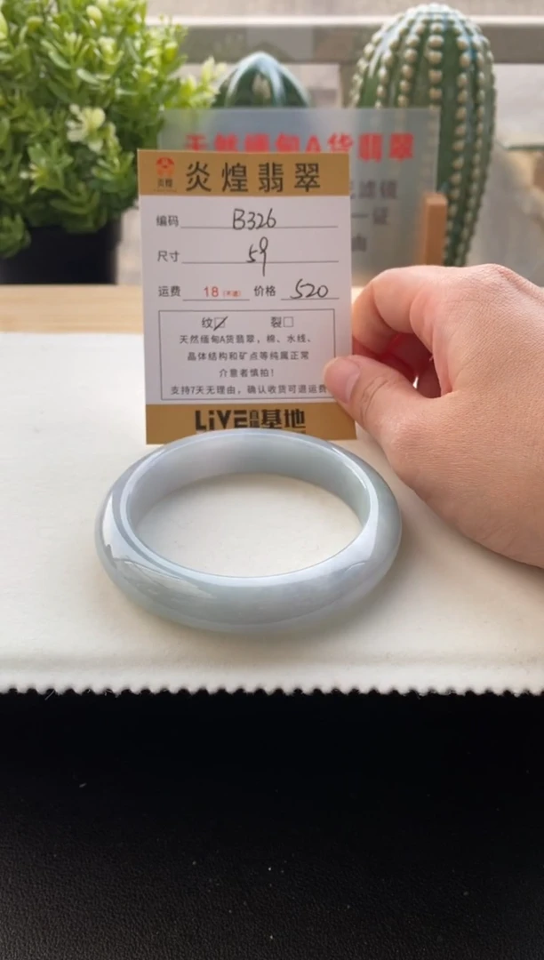 未镶嵌手镯翡翠59.1圈口编码B626