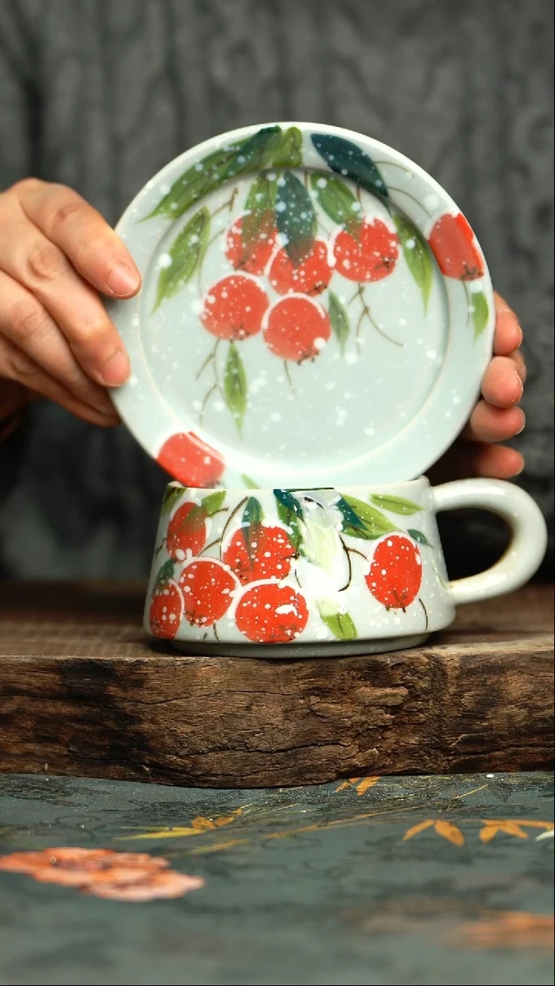 【闪购商品】杯釉下彩手工手绘同款陶器