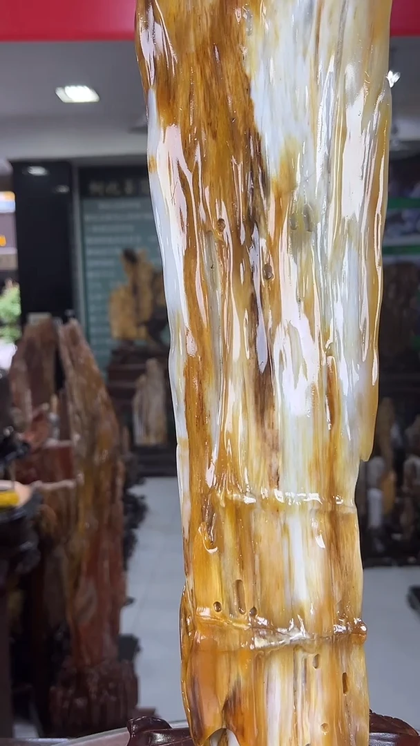 缅甸天然树化玉摆件