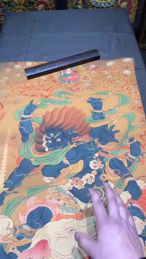 卷轴画【主播精品】高端卷轴画——唐卡050大黑天