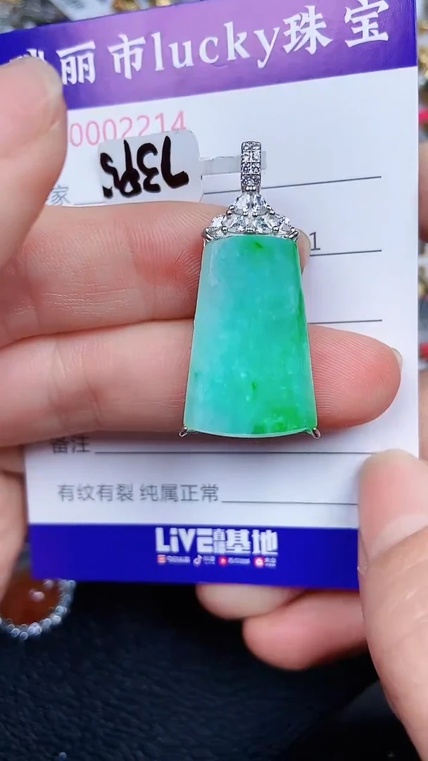 颈饰银S925镶嵌翡翠2214