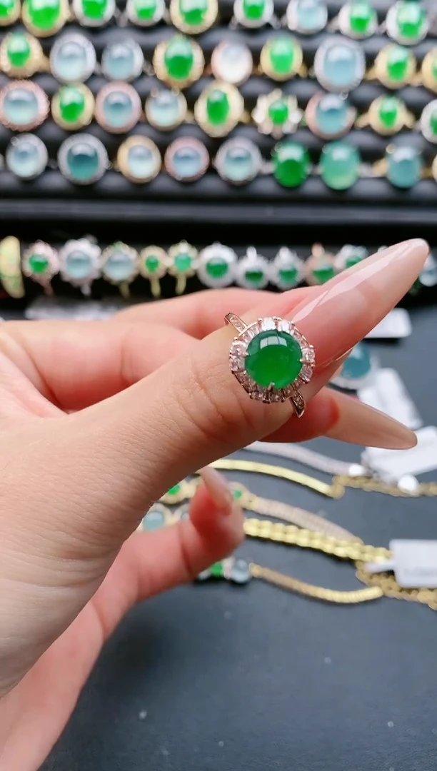 【闪购商品】翡翠戒指银S925镶嵌111111