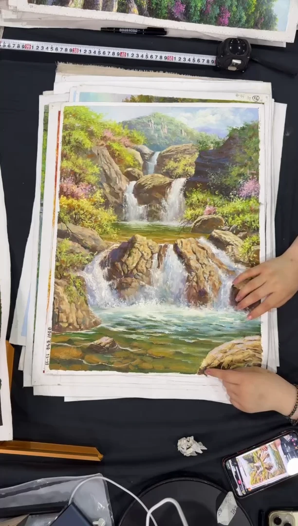 油画 【新品含装裱】朝鲜画家原创手绘油画作品