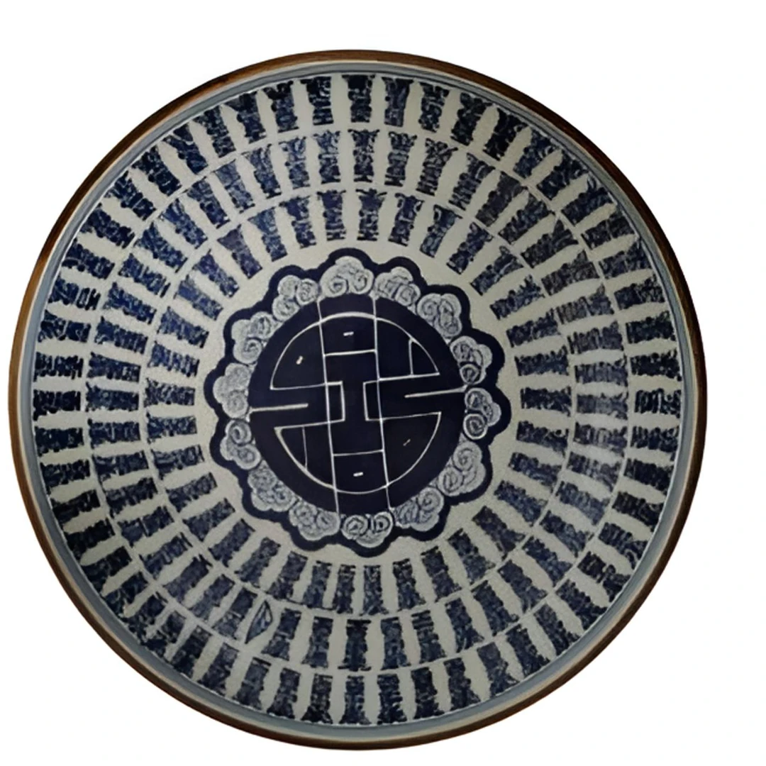 清 光绪 青花寿字纹赏盘