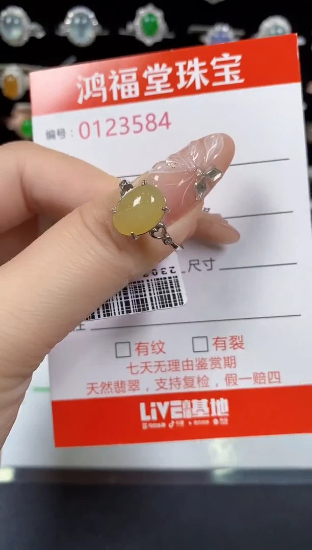 翡翠戒指银S925镶嵌3584